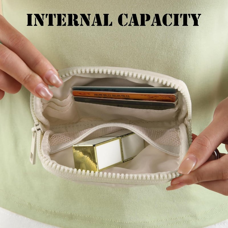 DiDida The Iris Wallet Zip Card Case with ID Window Purses for Women Coin Purse with Zipper Mini Portable Keychain Wallet, Beige - Image 5